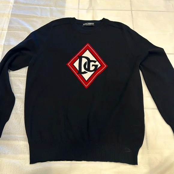 Dolce & Gabbana cashmere sweater men's D & G diamond logo 56
